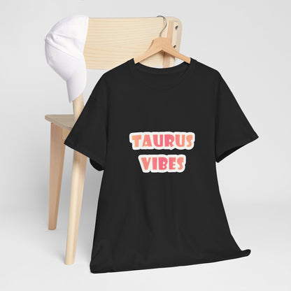 Taurus Vibes Unisex Heavy Cotton Tee, Astrology Shirt, Gift for Taurus, Horoscope Tee, Zodiac Fashion, Casual Everyday Wear